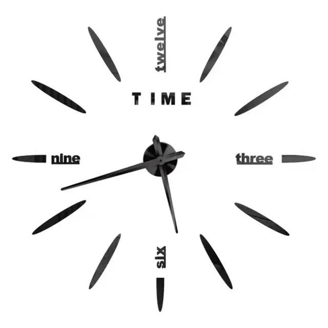Elegant Modern Large Wall Clock - 3D DIY Quartz Design