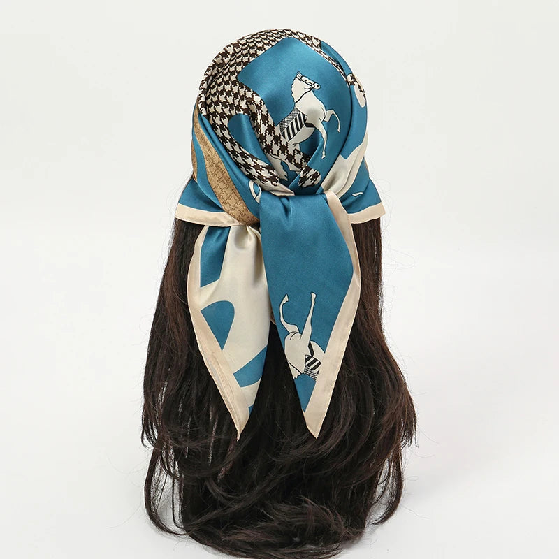Luxury Square Silk Scarf - Satin Hair Bandana & Neckerchief