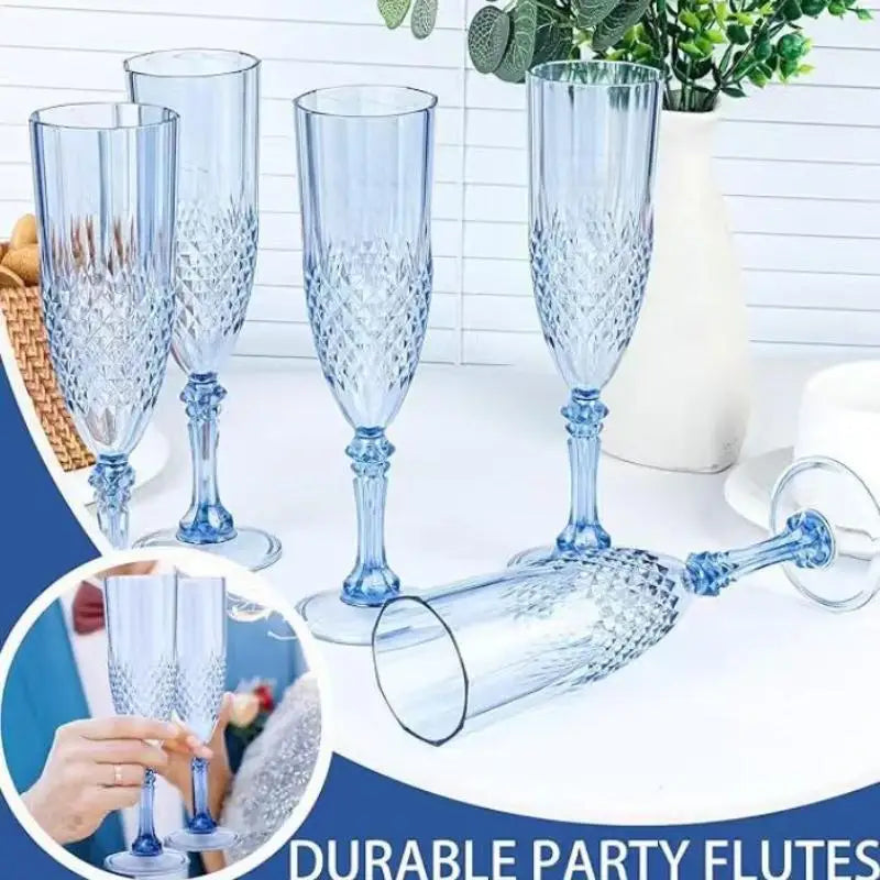 Elegant Champagne Goblet Set - Crystal High-Stem Wine Glasses