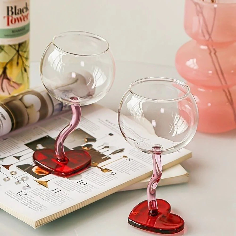 Elegant Wine Glass - High-Footed Red & White Crystal