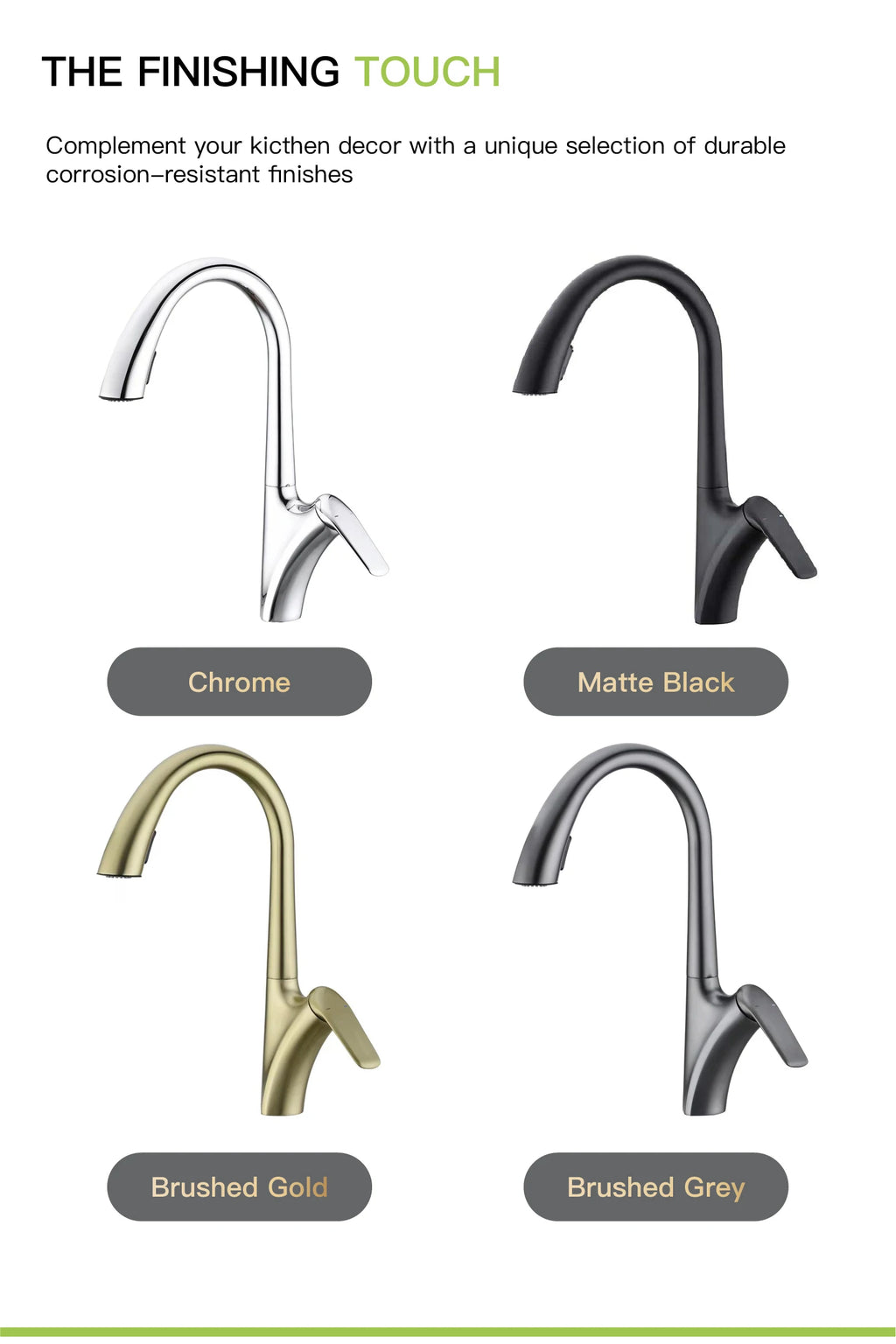 Premium Brushed Gold Kitchen Faucet - Pull-Out Spray