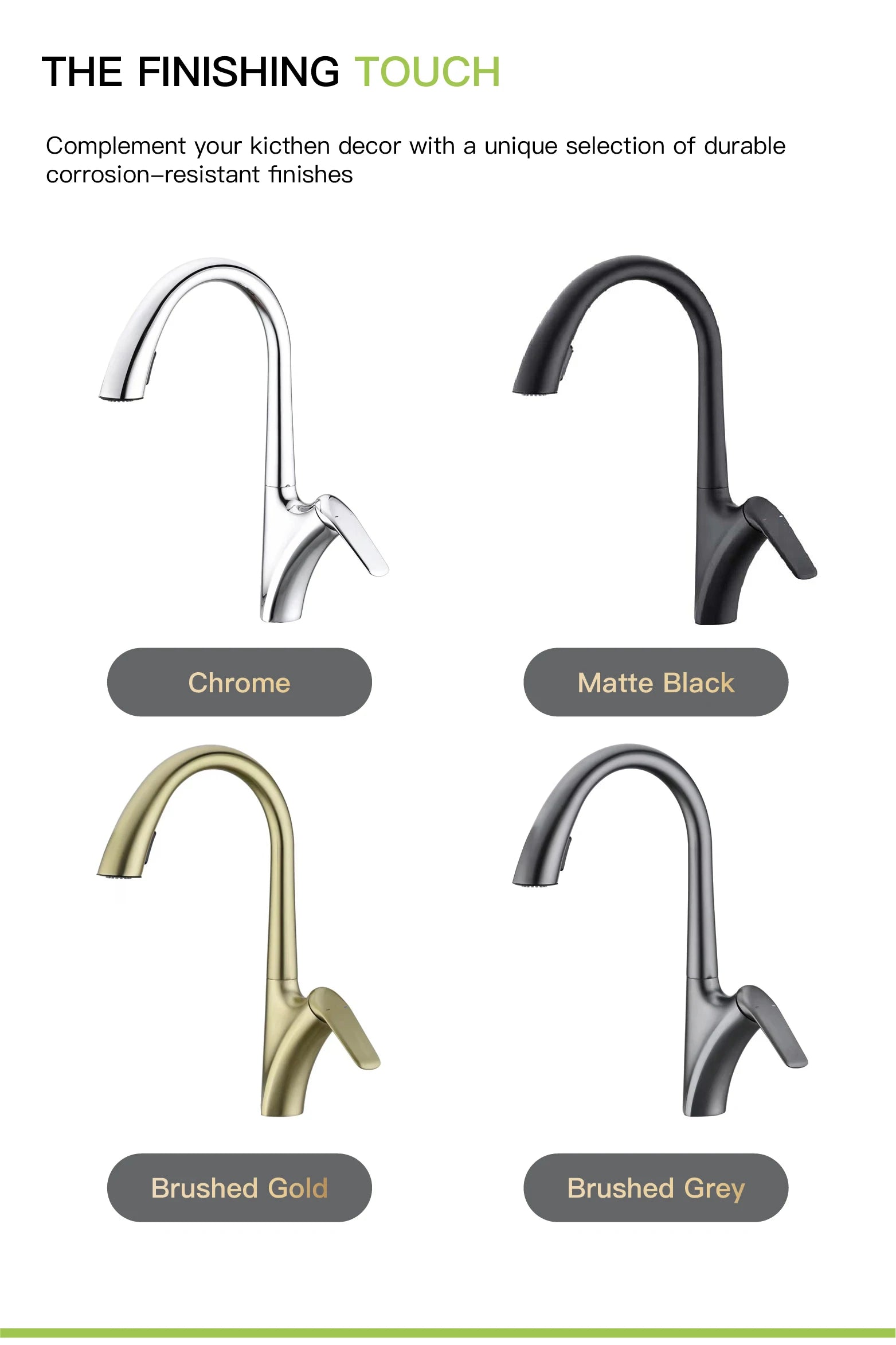 Premium Brushed Gold Kitchen Faucet - Pull-Out Spray