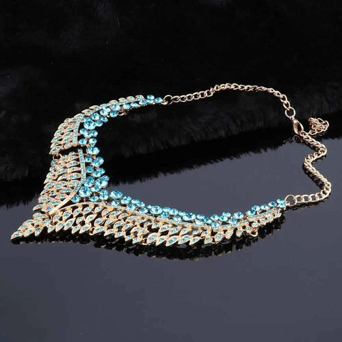 Elegant Crystal Jewelry Set - Rhinestone Necklace & Earrings