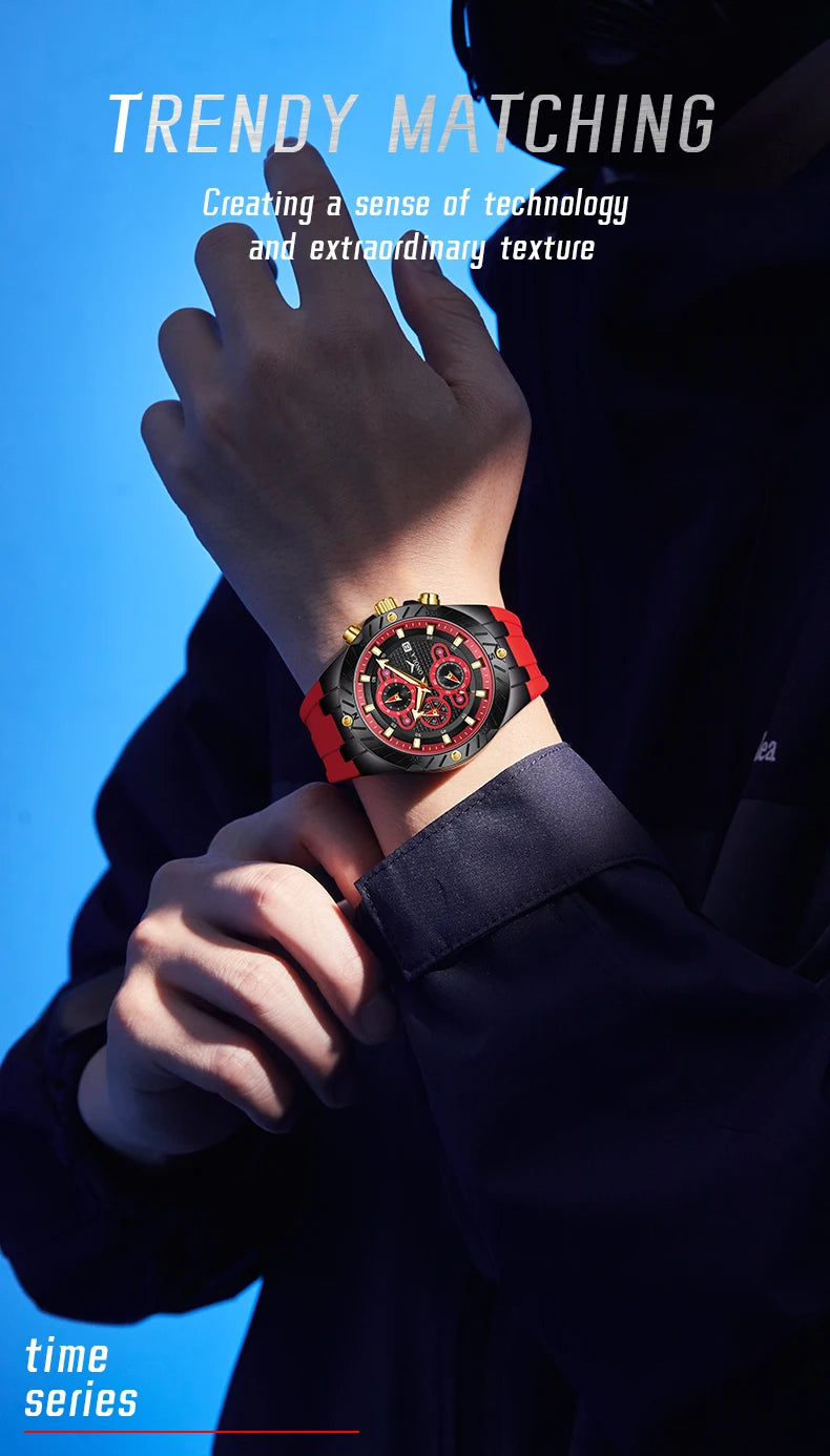 Premium Men's Sports Quartz Watch - Luminous & Waterproof
