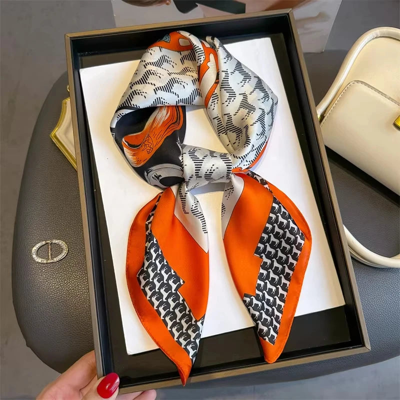 Luxury Silk Square Scarf - Elegant Satin Hair Wrap & Headband