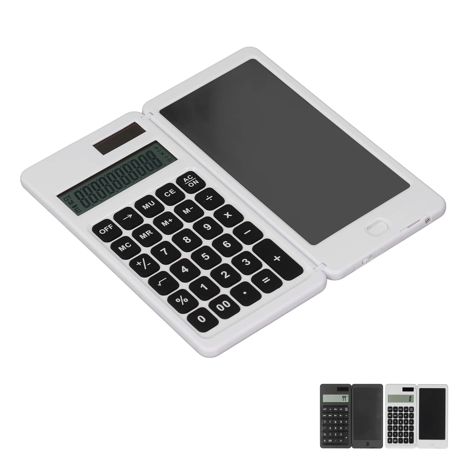 Premium Solar Desktop Calculator with Writing Tablet