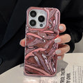 Luxury Electroplate Silvery 3D Wrinkle Phone Case