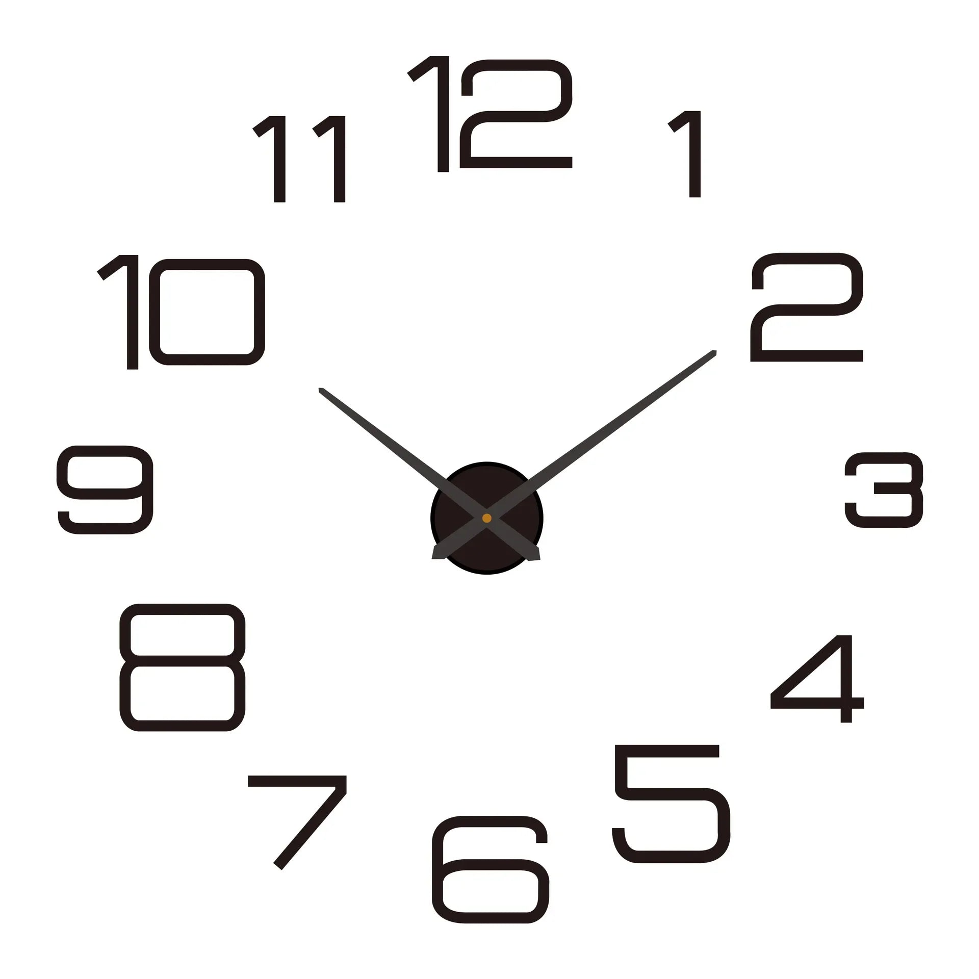 Elegant Modern Large Wall Clock - 3D DIY Quartz Design