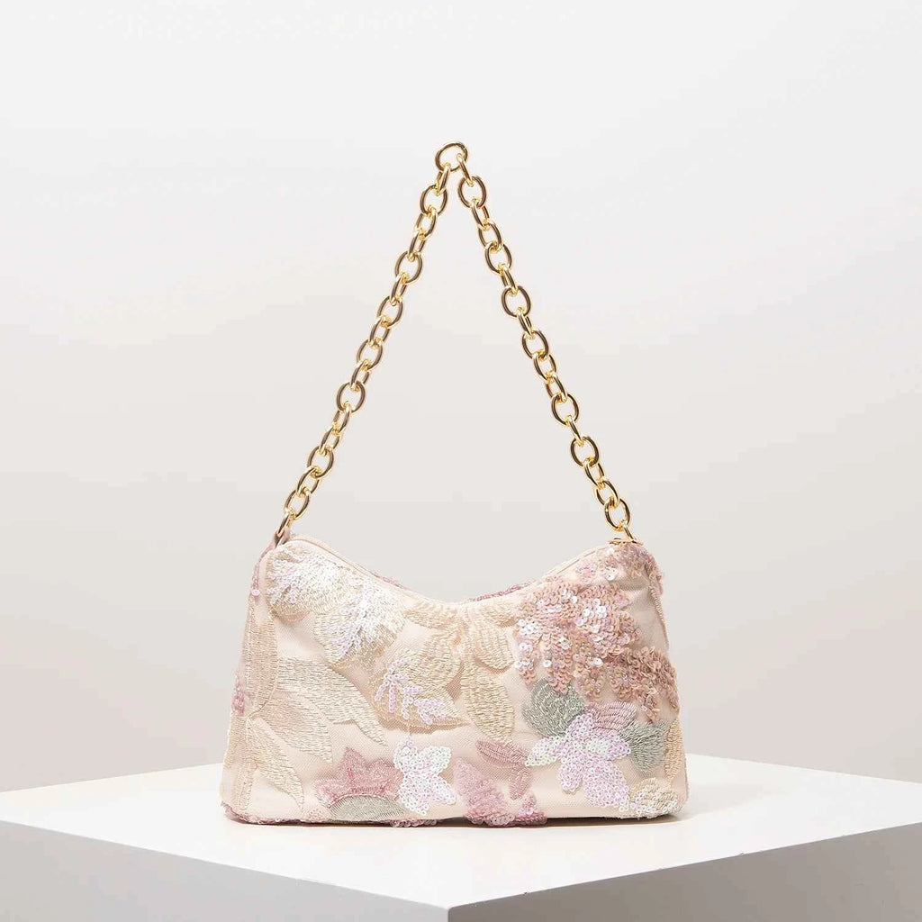Elegant Embroidered Sequin Bag