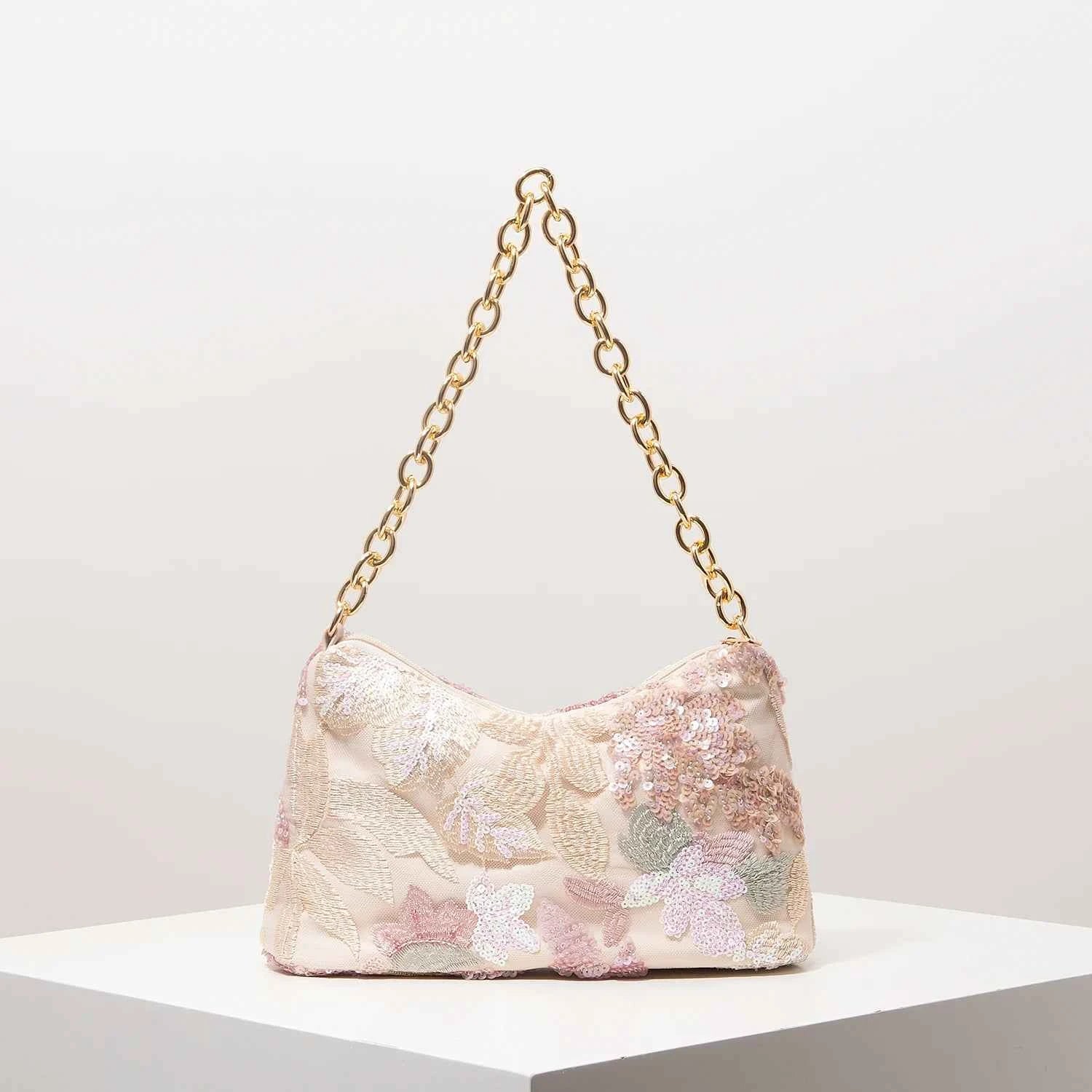 Elegant Embroidered Sequin Bag