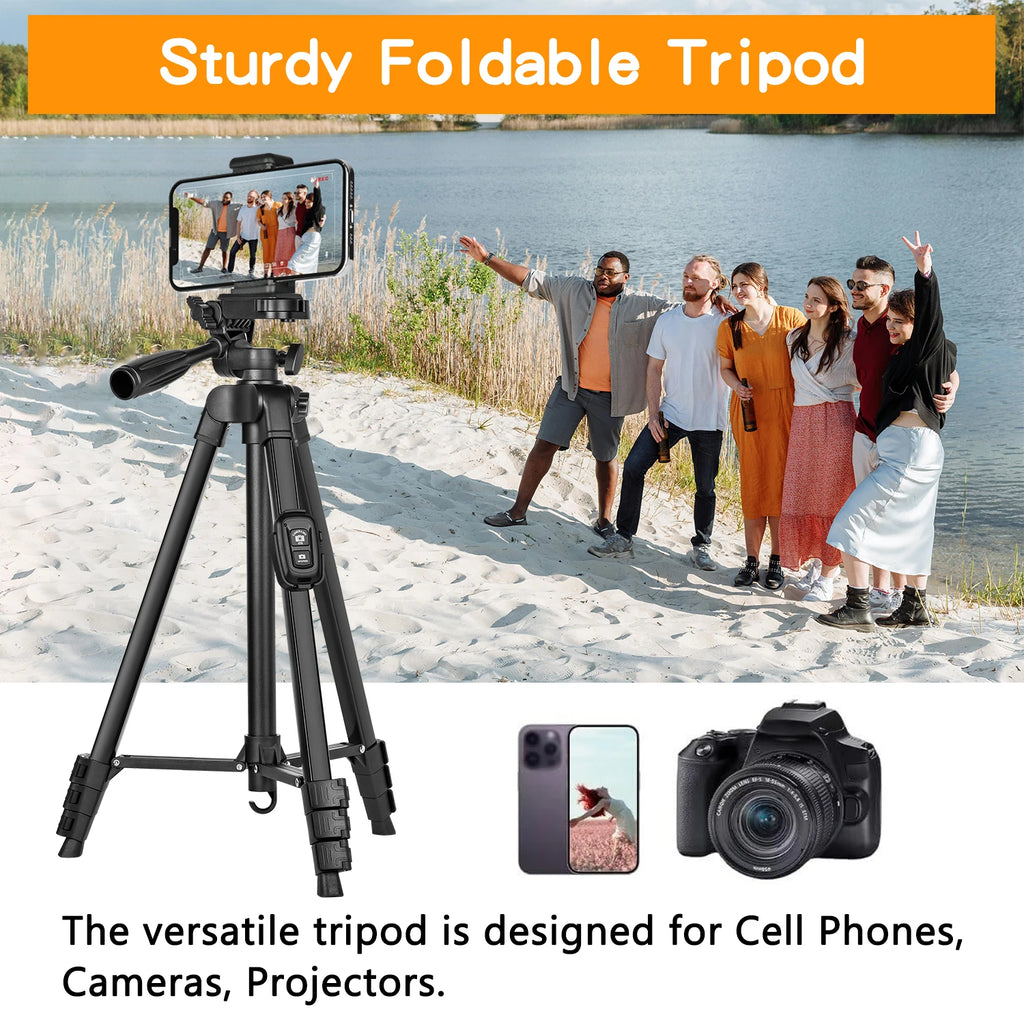 Professional 60" Camera Tripod with Remote & Travel Bag