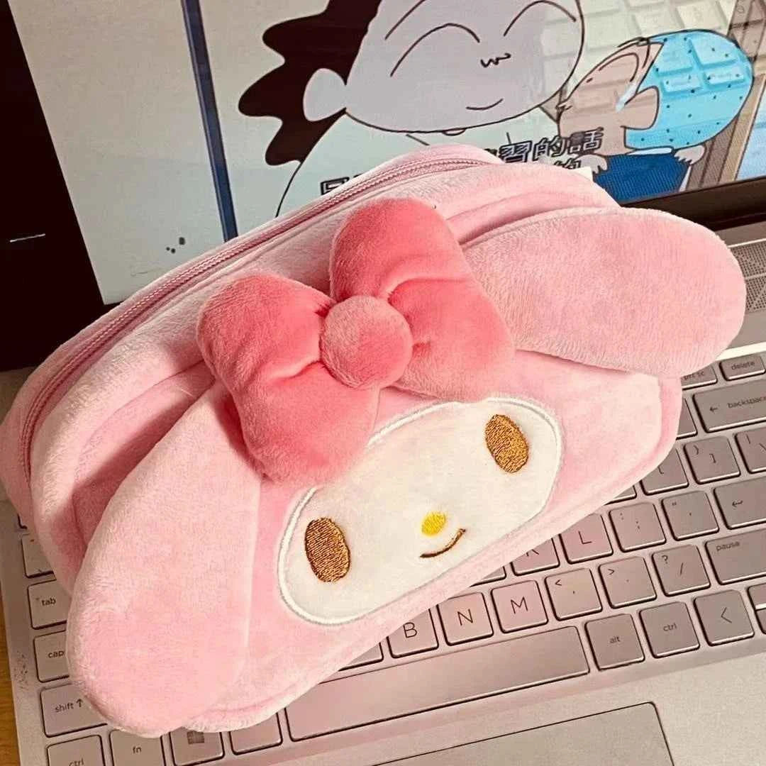 Large Capacity Plush Makeup Bag - Soft Character Cosmetic Organizer & Pencil Case for Girls - Tulique
