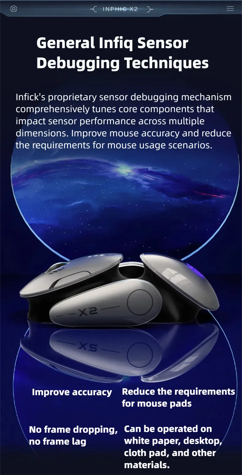 Silent Wireless Gaming Mouse - Rechargeable, Metal Base, Bluetooth 5.0