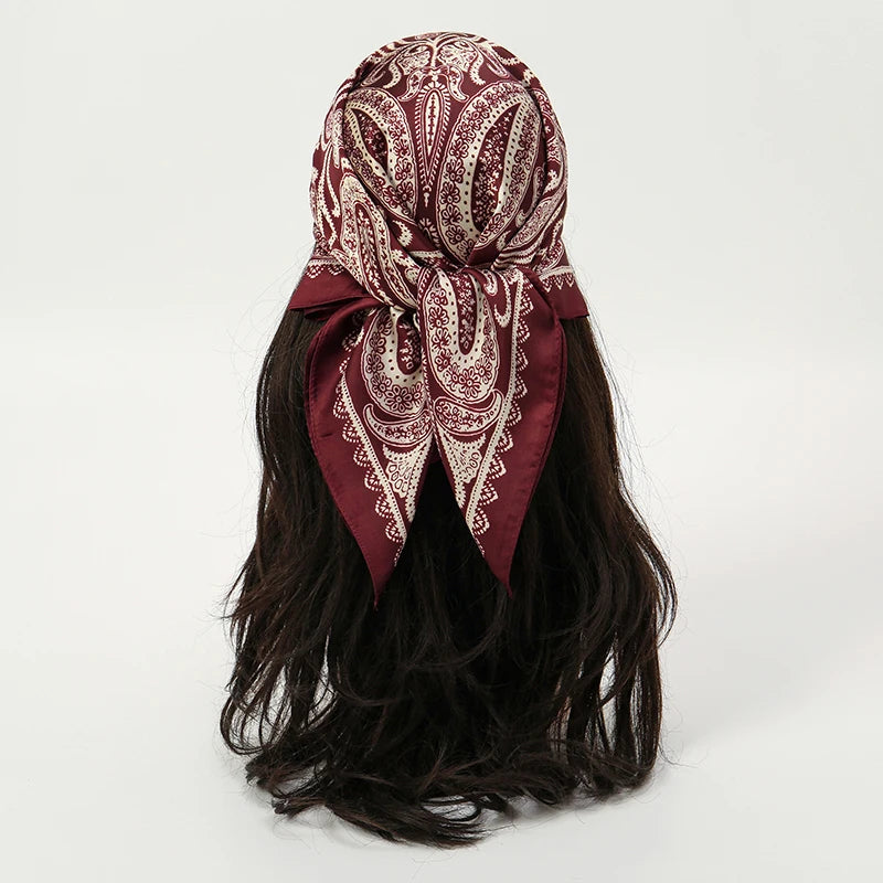 Luxury Square Silk Scarf - Satin Hair Bandana & Neckerchief