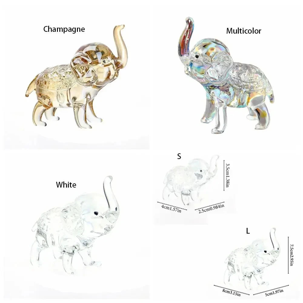 Luxury Crystal Elephant Statue - Modern Glass Decor