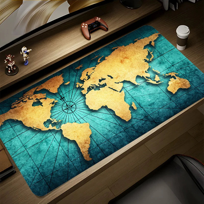 Premium World Map Mouse Pad - Large Desk Mat
