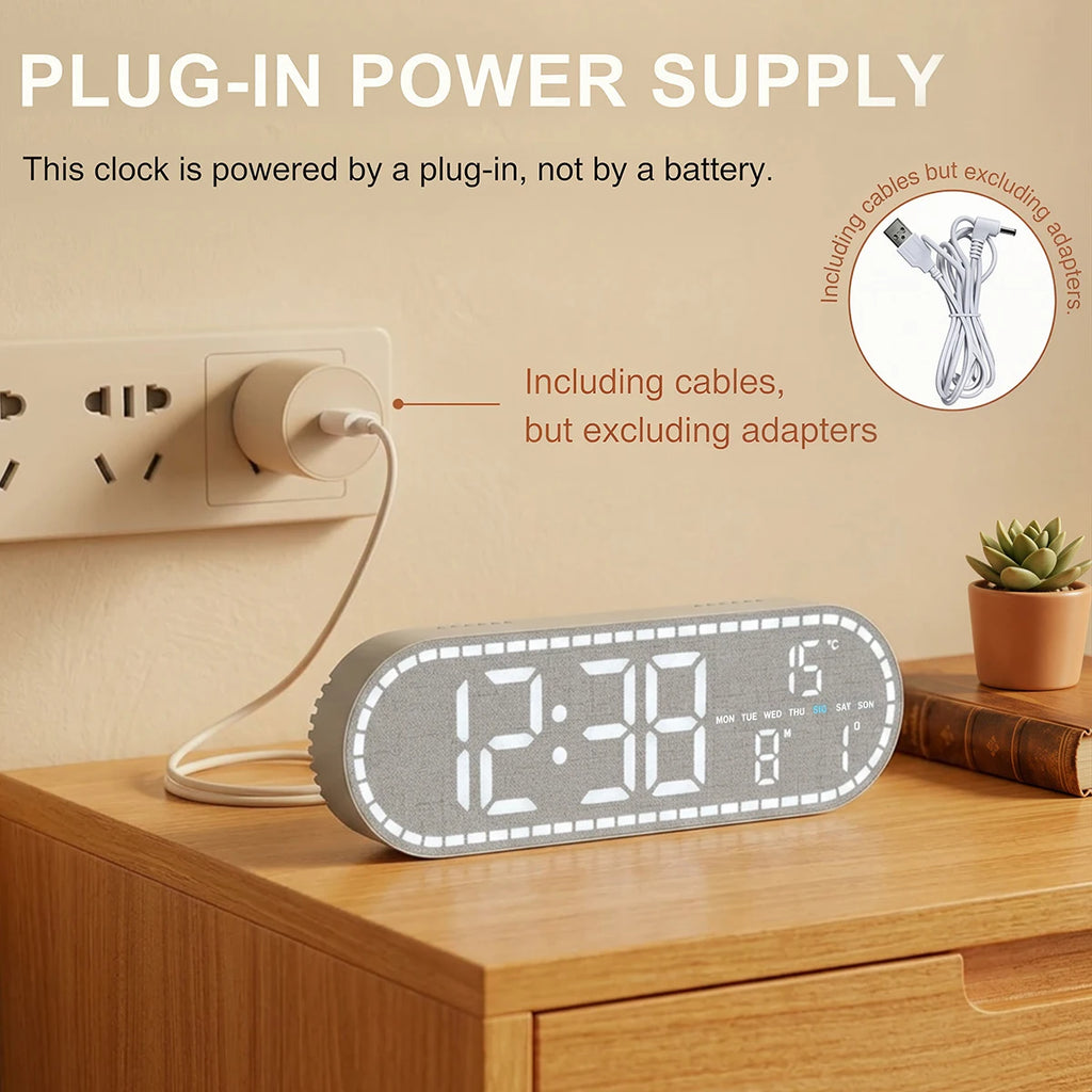Premium Digital Wall Clock - Multi-functional LED Display