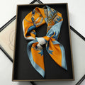 Luxury Silk Square Scarf - Elegant Satin Print Neck Wrap