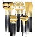 Elegant Gold Dinnerware Set - Premium Stainless Steel Cutlery