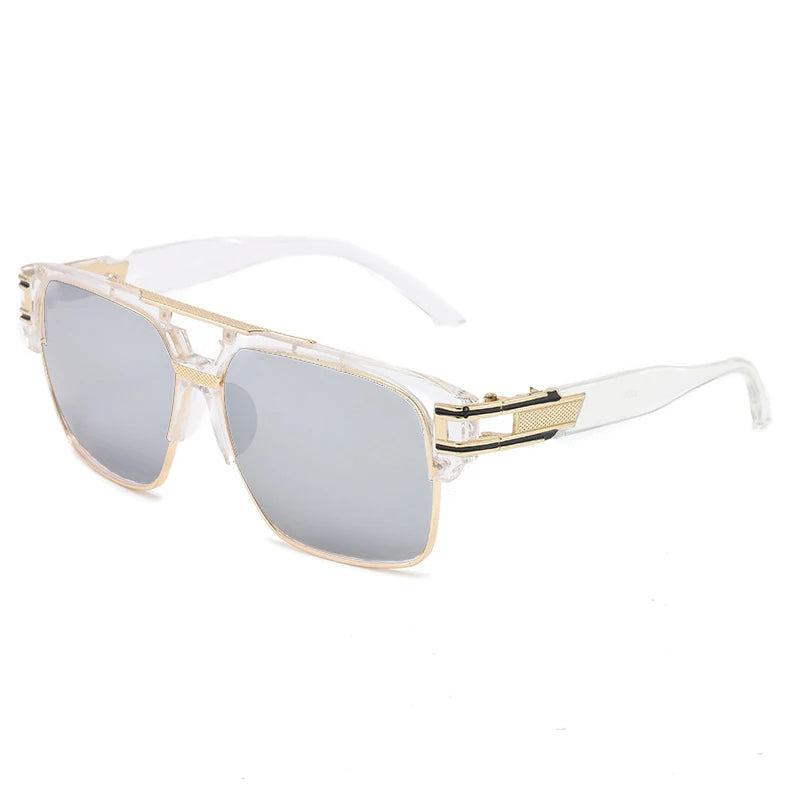 Vintage Retro Square Sunglasses - Luxury Mirrored Designer Shades