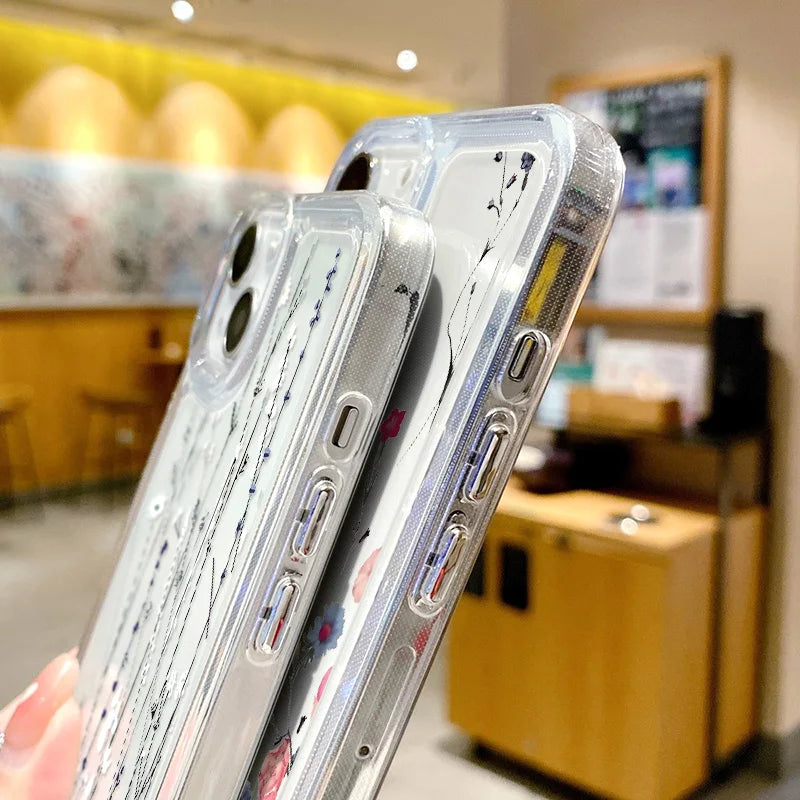Elegant Soft Flower Phone Case - Clear Cover for Samsung