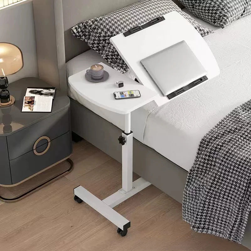 Portable laptop desk - black or white finish with 360° rotating board and drawers