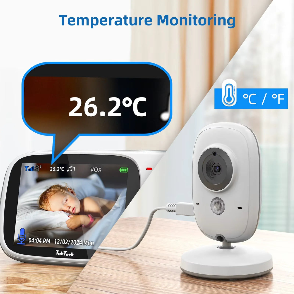 Premium Video Baby Monitor - 3.2 Inch Wireless Night Vision Camera