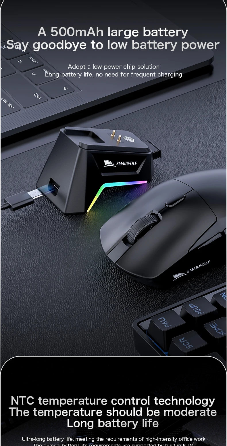 Premium Wireless Gaming Mouse - Tri-Mode PAW3311 Lightweight