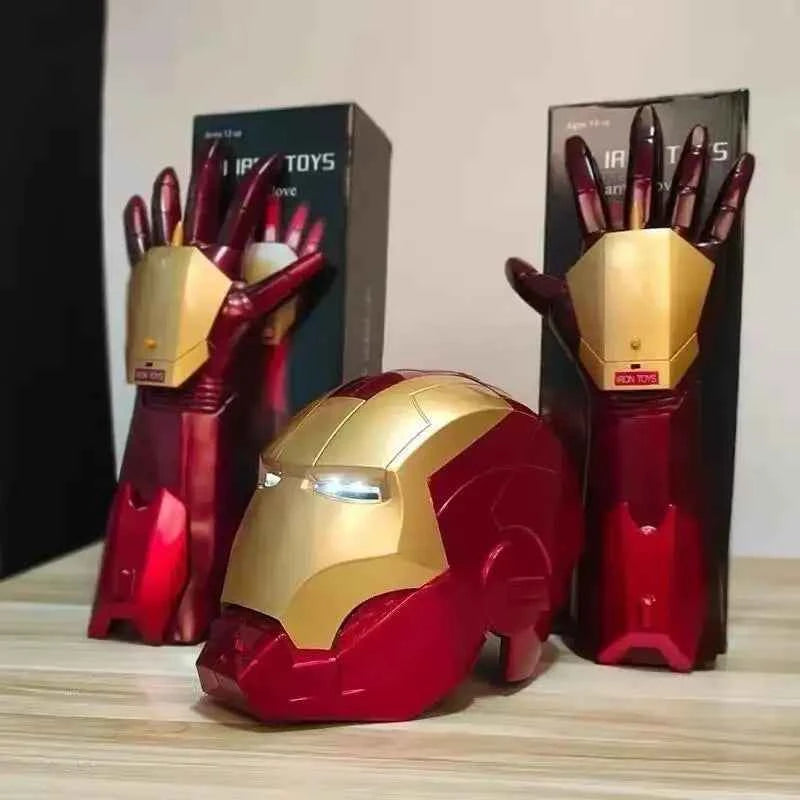 Marvel Iron Man Helmet Mk Jarvis Wearable Automatic Opening And Closing Hood Deformable Luminous Hood Mechanical Arm Toy Gifts