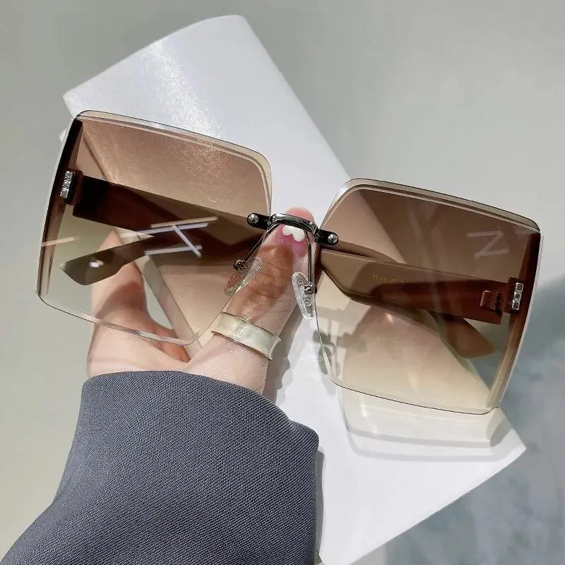 Fashion Gradient Frameless Sunglasses - Elegant High-End Eyewear