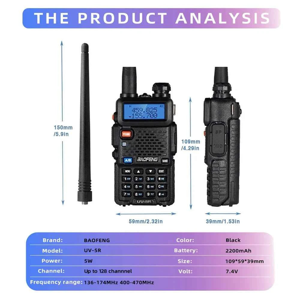 Professional Long Range Two Way Radio - Dual Band Handheld