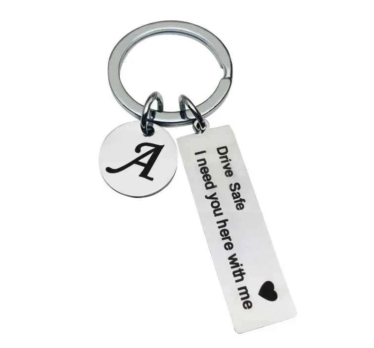 Premium Custom Initial Keychain - Engraved Stainless Steel