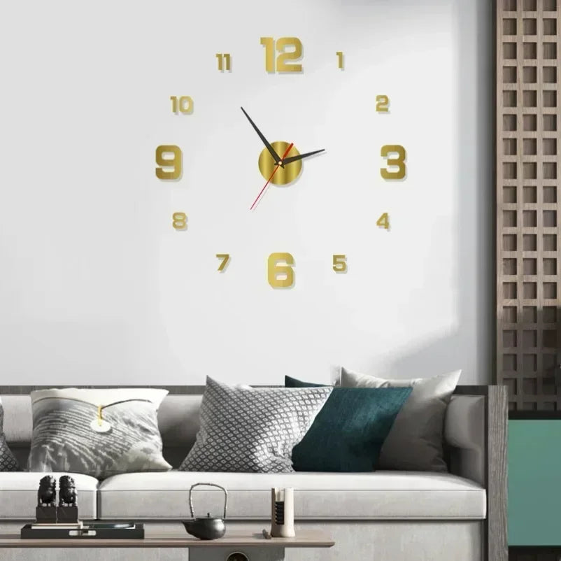 Elegant Modern Large Wall Clock - 3D DIY Quartz Design