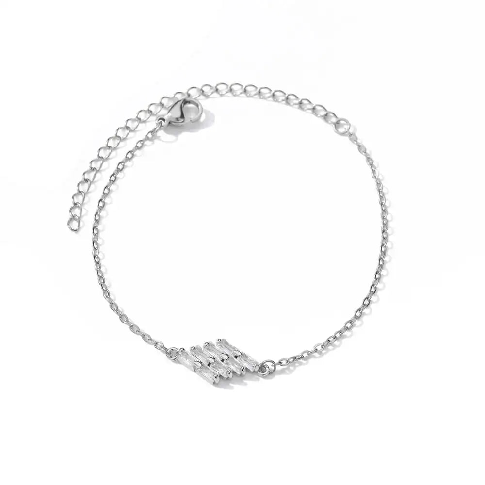 Elegant Zircon Flowers Bracelet - Luxury Gold Steel Jewelry