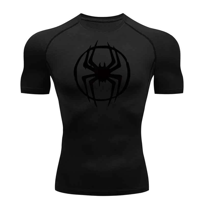Premium Spider Graphic Compression Shirt - Quick Dry Athletic Tee