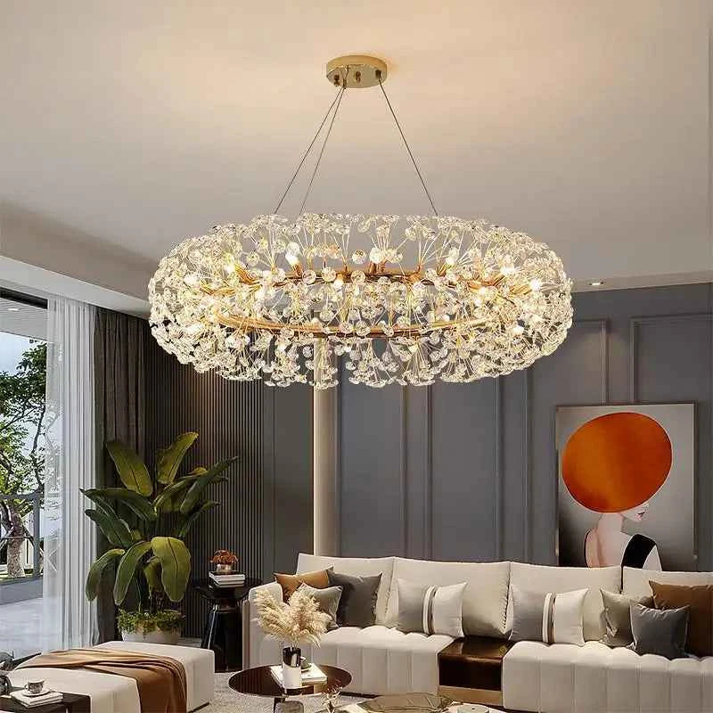 Luxury Dandelion Crystal Chandelier - Modern Spark Ball Lamp