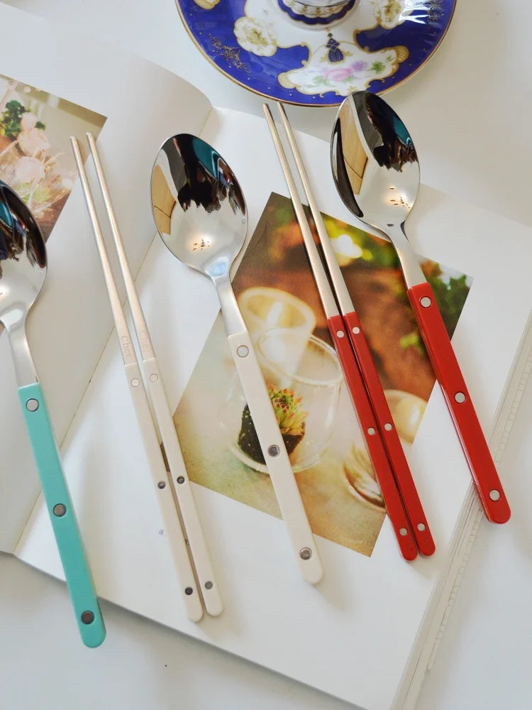 Elegant Korean Style Utensil Set - Premium 304 Stainless Steel