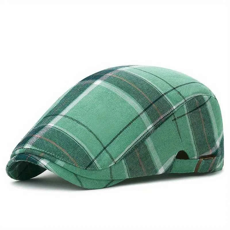 Elegant Plaid Beret - British Retro Style
