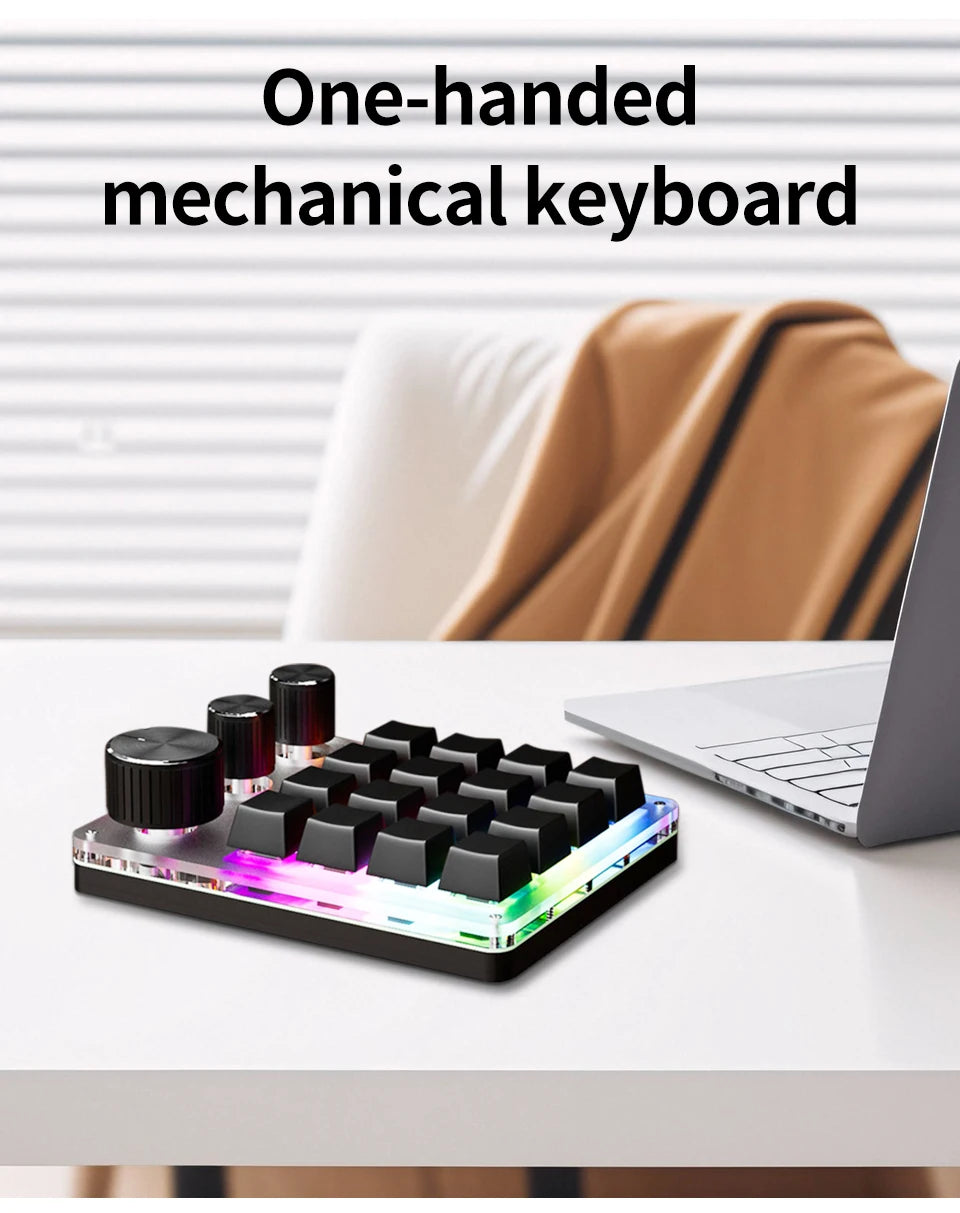 Premium Programmable Macro Keypad - 16 Keys 3 Knobs Hot-Swap