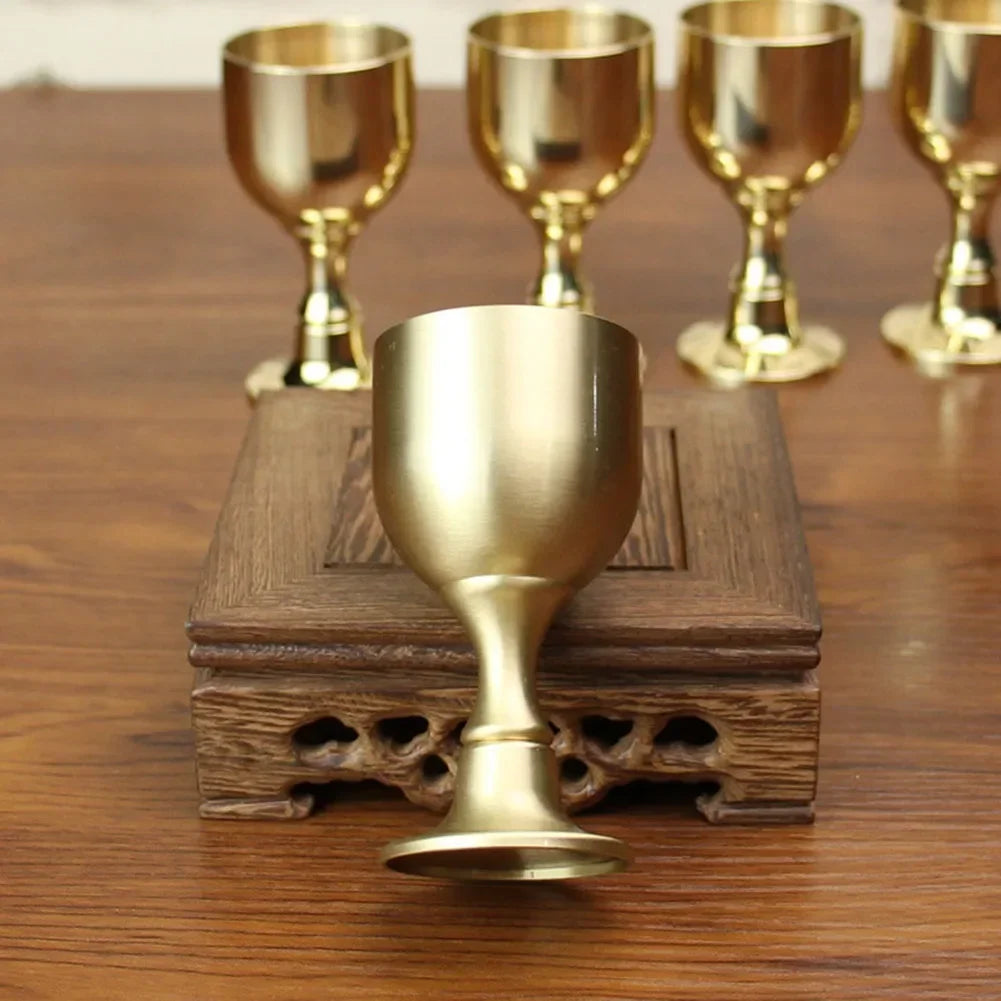 Elegant Brass Goblet Wine Glass - Vintage Design