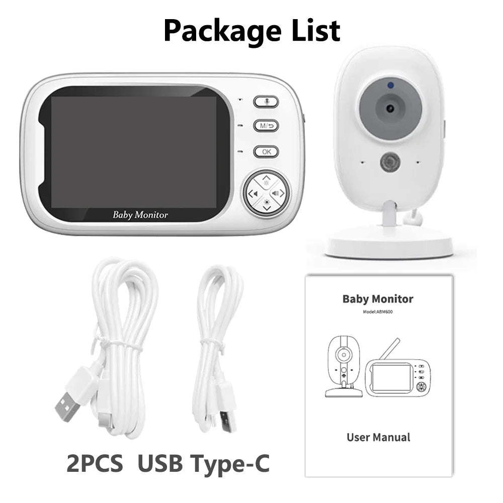Premium Video Baby Monitor with 3.5 Inch Wireless Screen & Audio