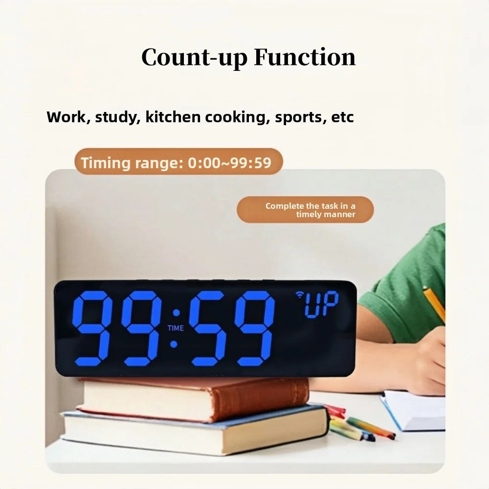 Premium Large RGB Digital Clock - Temp, Humidity & Date