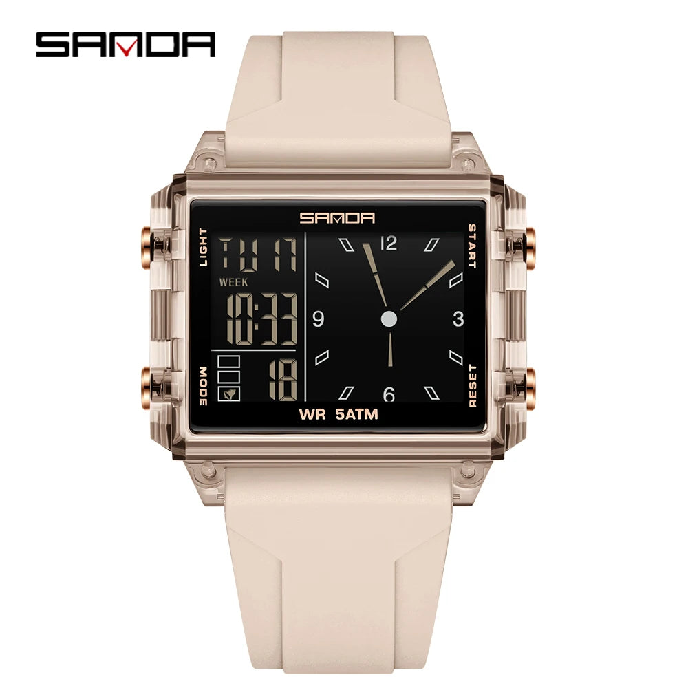 Premium Digital Sports Watch - Waterproof Square LED Timepiece