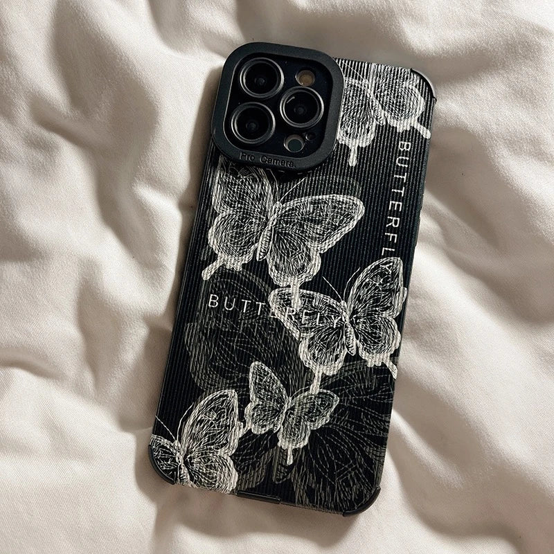 Retro Butterfly Phone Case - Slim Silicone Cover