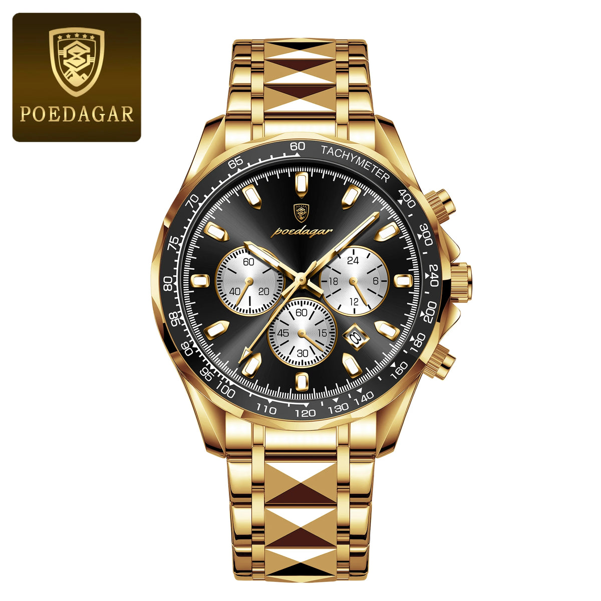 Luxury Men's Quartz Watch - Waterproof Stainless Steel Chronograph