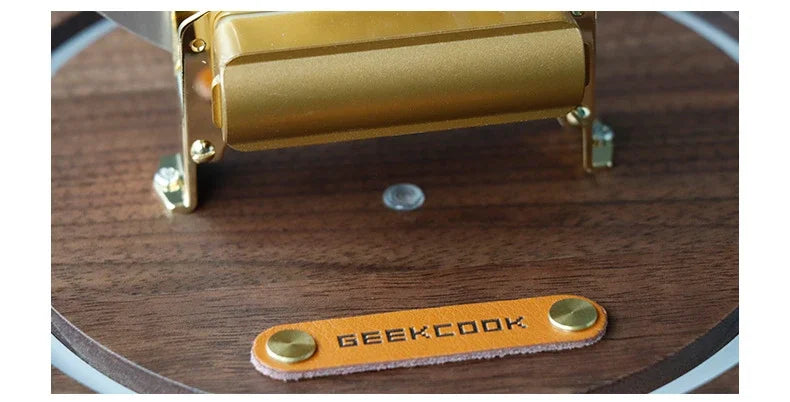 Elegant Luxury Desk Clock - Metal & Wood Tabletop Accent