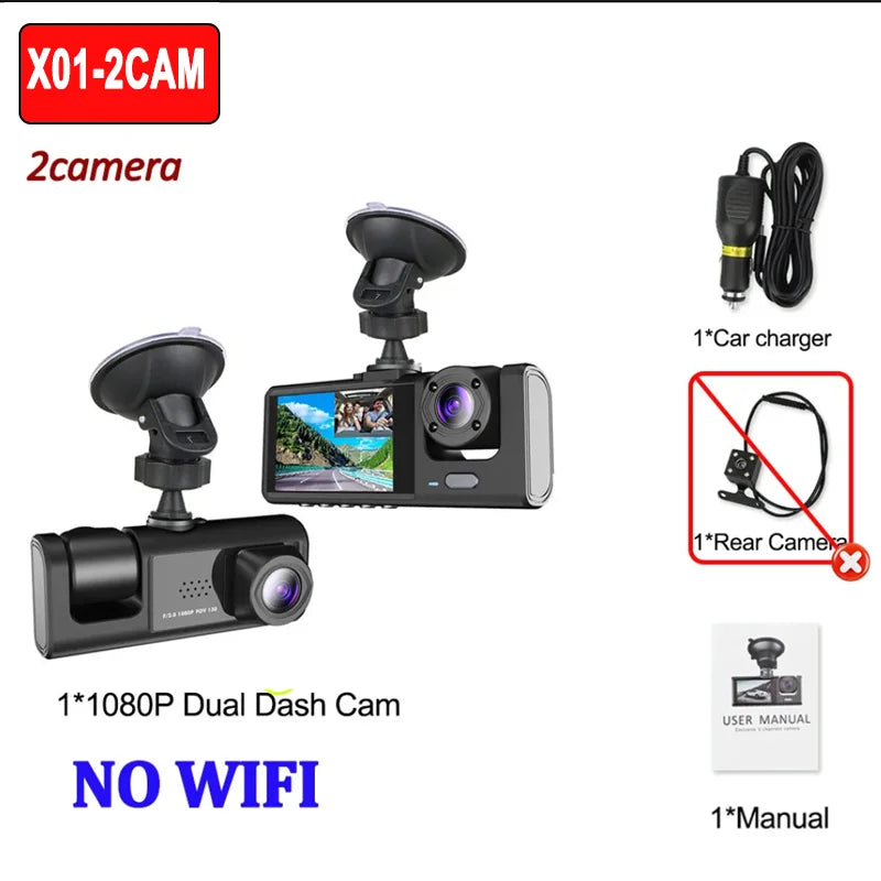 Premium 1080P WiFi Dash Cam - Multi Lens Vehicle Video Recorder