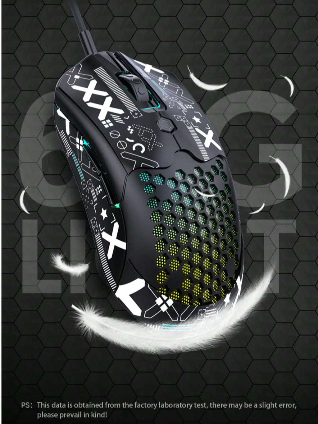 Premium Lightweight Gaming Mouse - 12000 DPI Wired Honeycomb