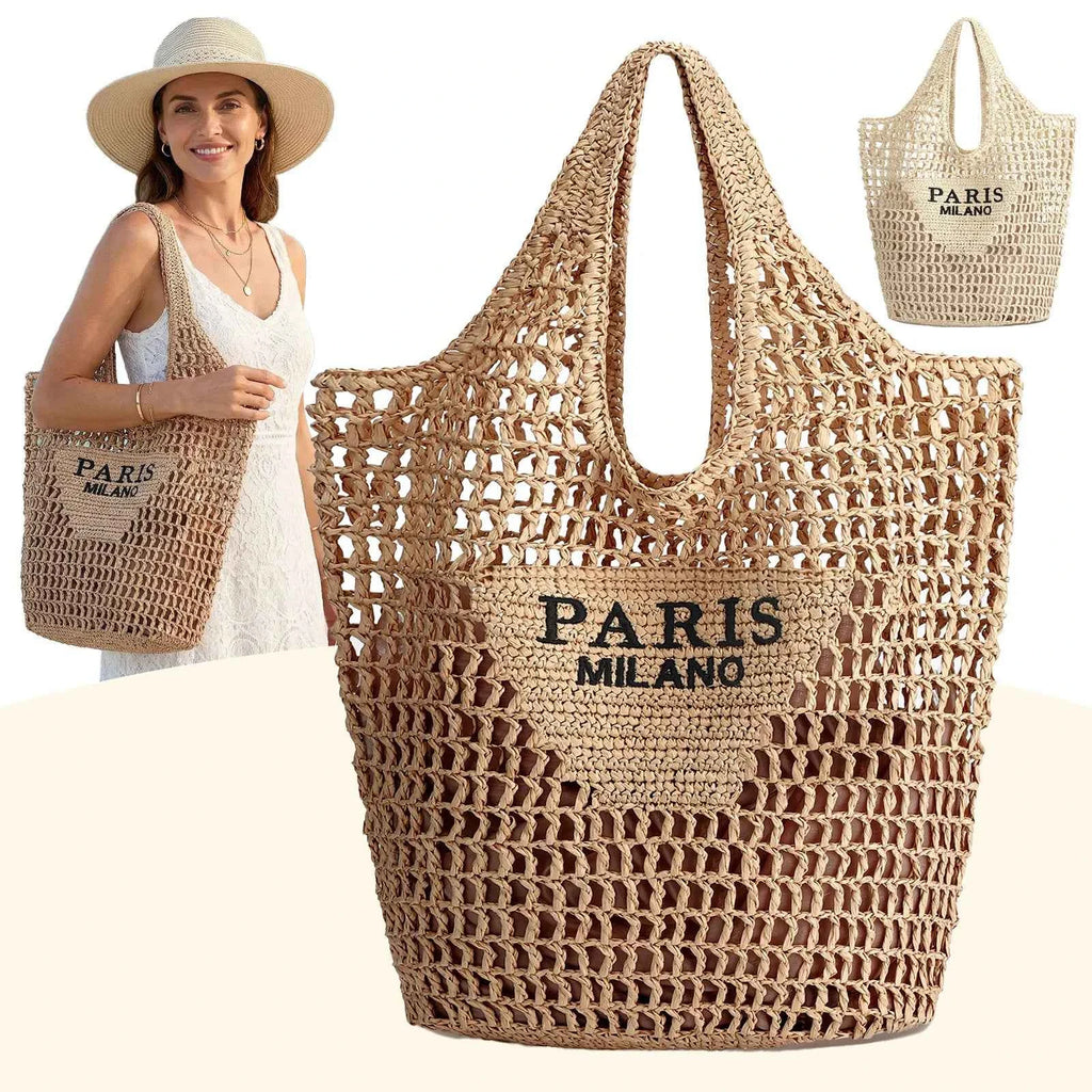 Elegant Woven Tote Bag - Handmade Summer Beach Accessory