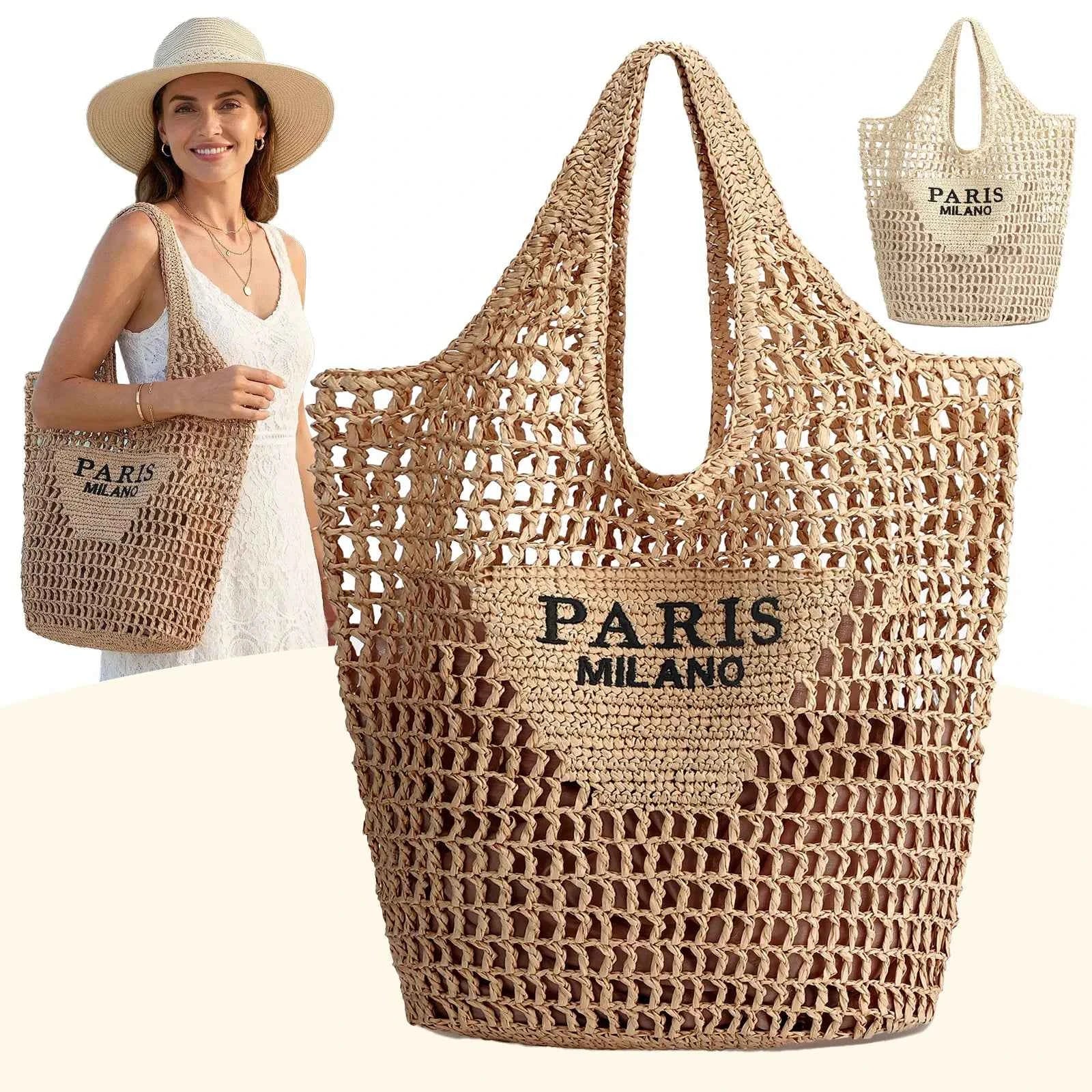 Elegant Woven Tote Bag - Handmade Summer Beach Accessory